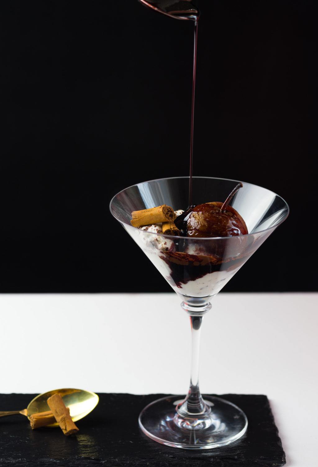 Mousse di Ricotta, Cannella e Pere Volpine al Sangiovese.