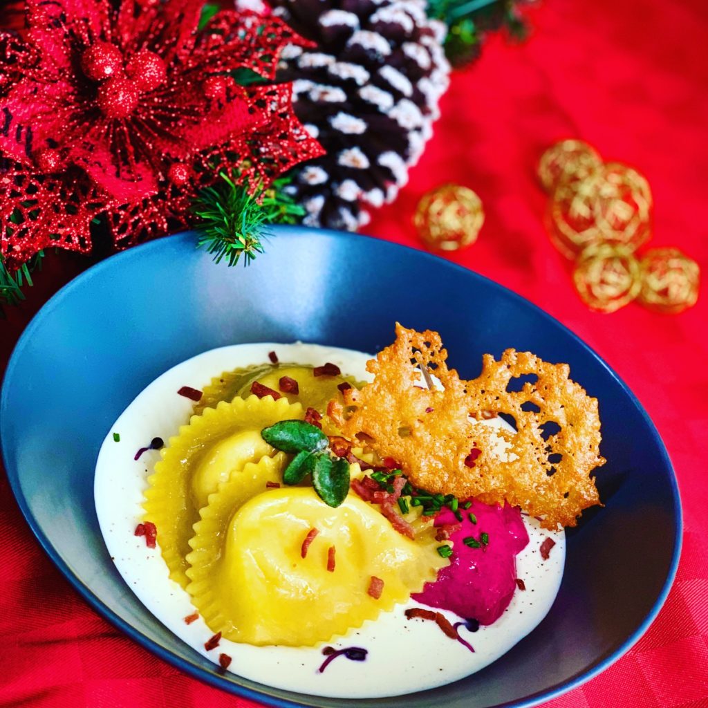 Mezzelune Gamberi e Burrata
