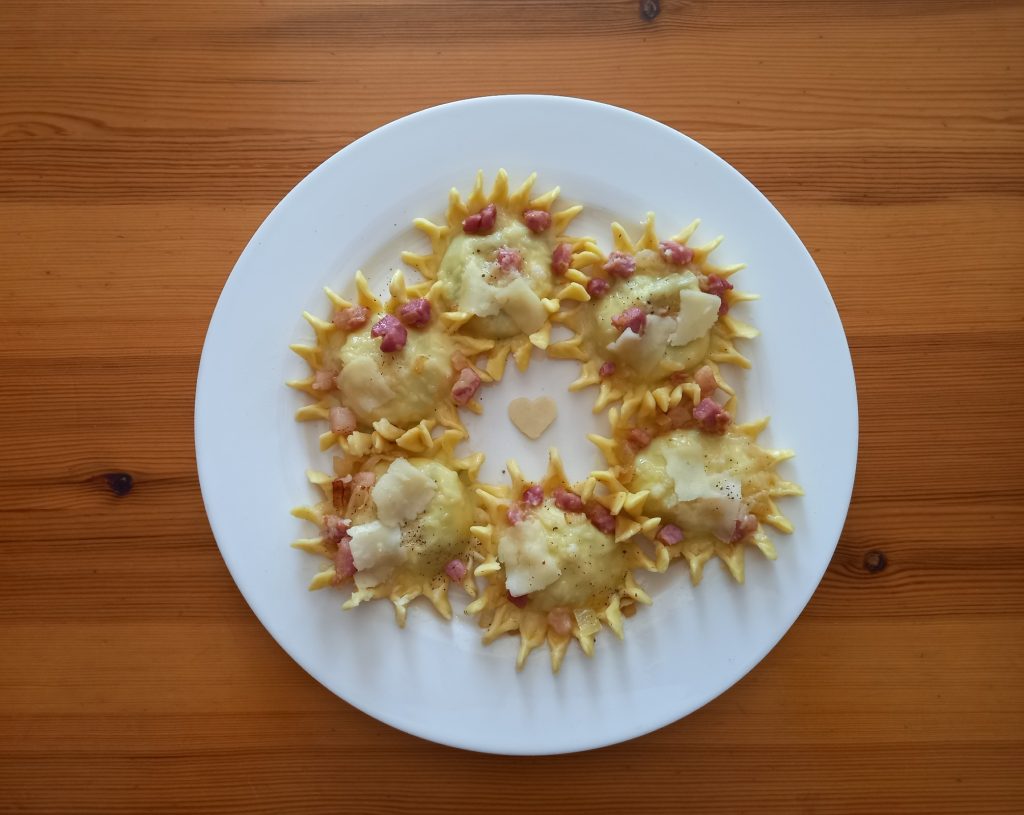 Fiori alle Erbette con Pancetta e Formaggio di Fossa