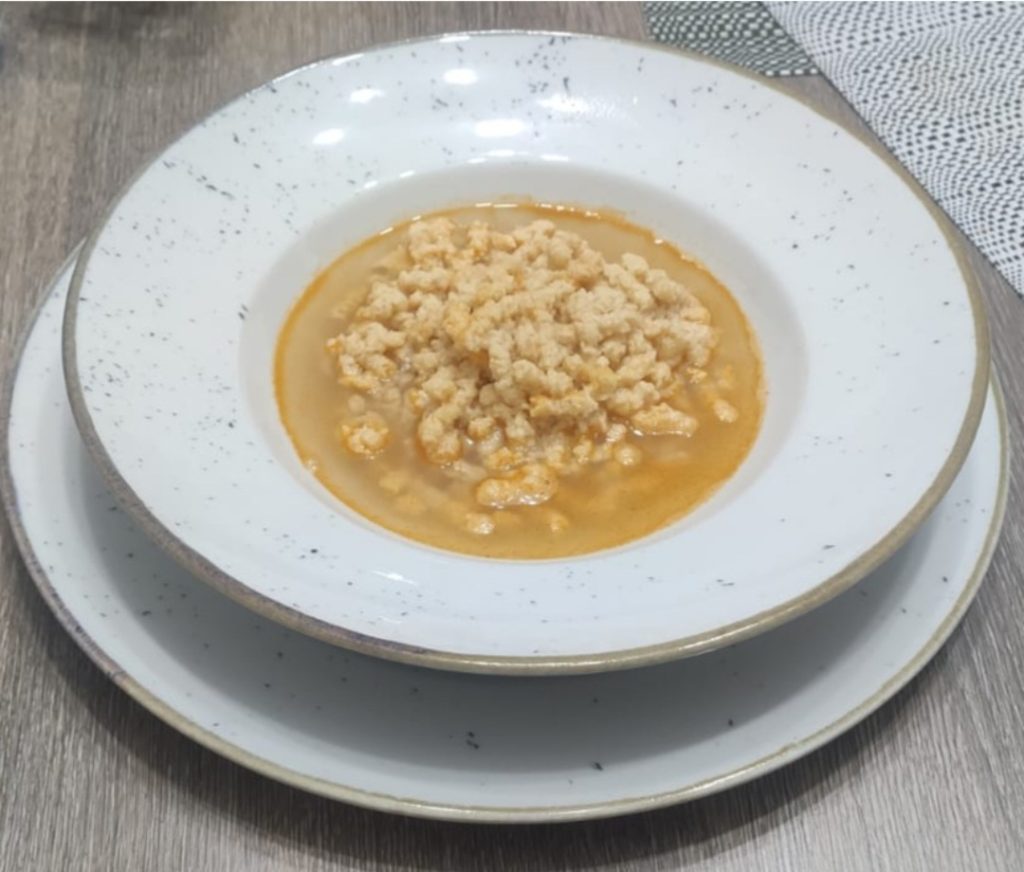 Passatelli ai Formaggi Nostrani su Brodo di Verdure