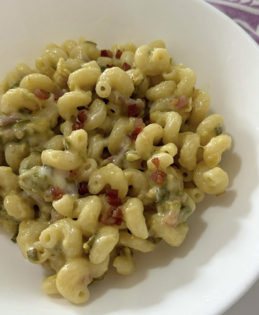 Cellentani con Zucchine, Stracchino e Briciole di Speck