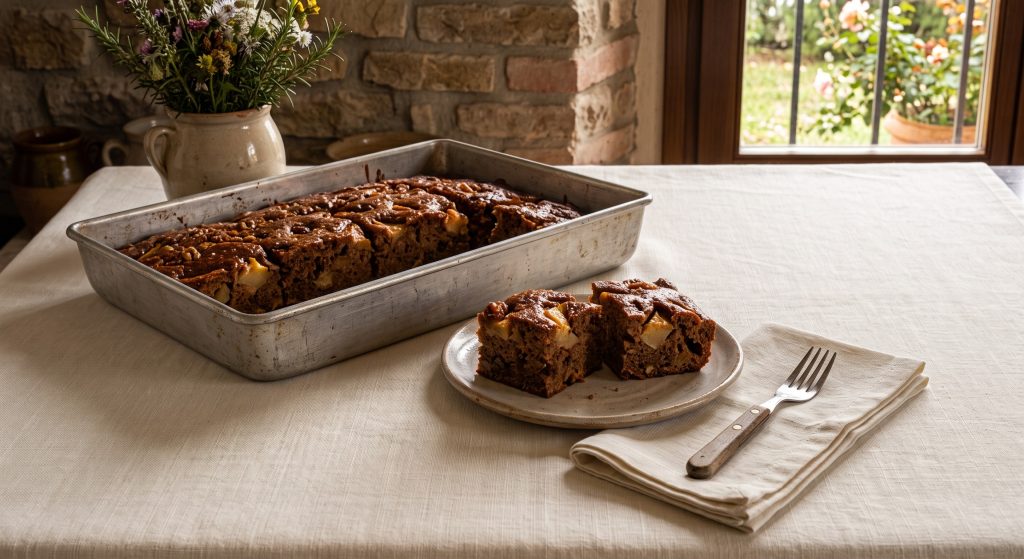 Dove il Bosco Incontra L’autunno… Bustrengo Romagnolo con Infuso di Alloro, Mele Cotogne e Miele di Melata Caramellato