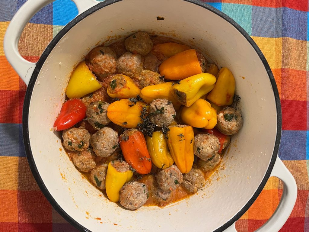 Polpette e Mini Peperoni: Trebbiano e Limone